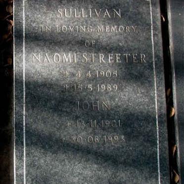 SULLIVAN John 1901-1993 &amp; Naomi Streeter 1905-1989