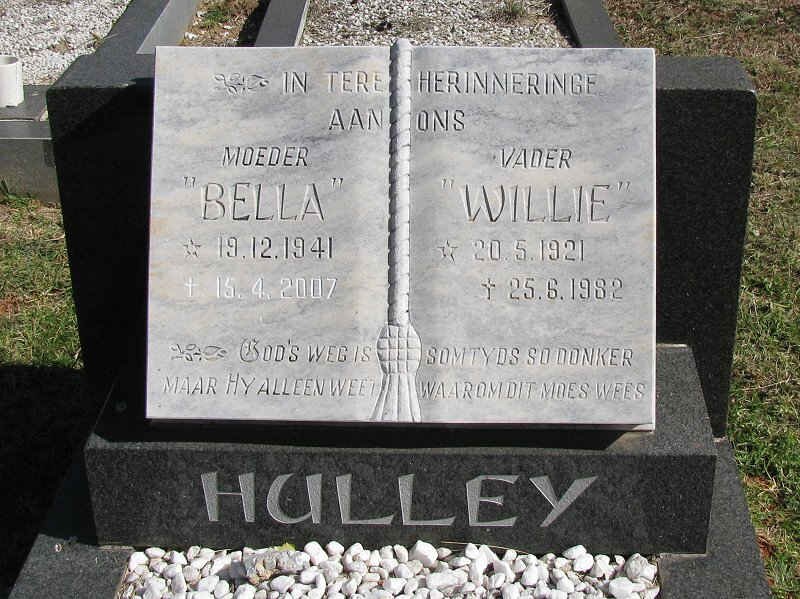 HULLEY Willie 1921-1982 &amp; Bella 1941-2007