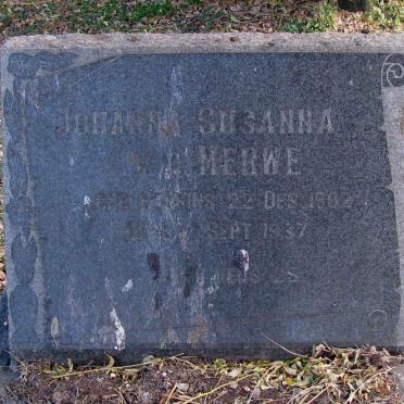 MERWE Johanna Susanna, van der 1902-1937