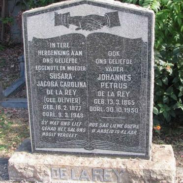 REY Johannes Petrus, de la 1865-1950 &amp; Susanna Jacoba Carolina OLIVIER 1877-1948