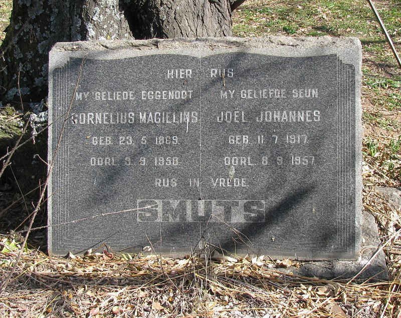 SMUTS Cornelius Magielius 1869-1950 :: SMUTS Joël Johannes 1917-1957