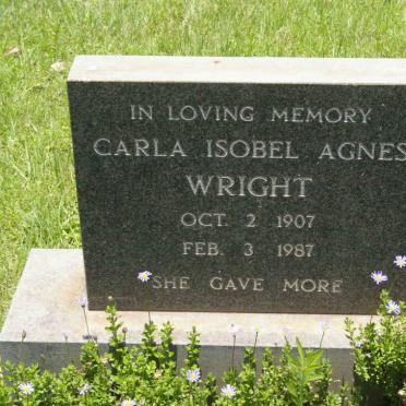 WRIGHT Carla Isobel Agnes 1907-1987