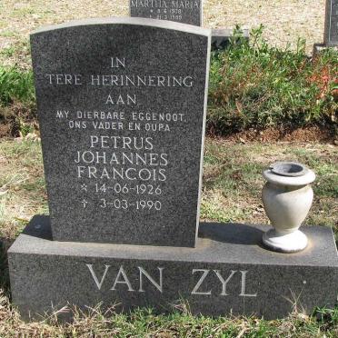 ZYL Petrus Johannes Francois, van 1926-1990