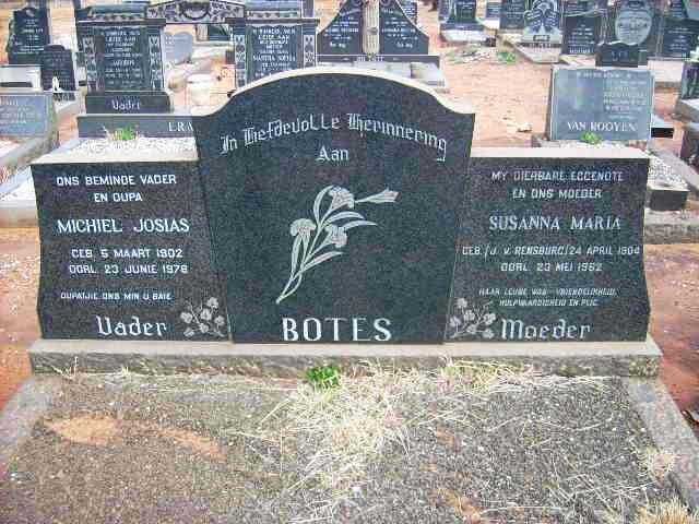 BOTES Michiel Josias 1902-1978 &amp; Susanna Maria J.V. RENSBURG 1904-19?2