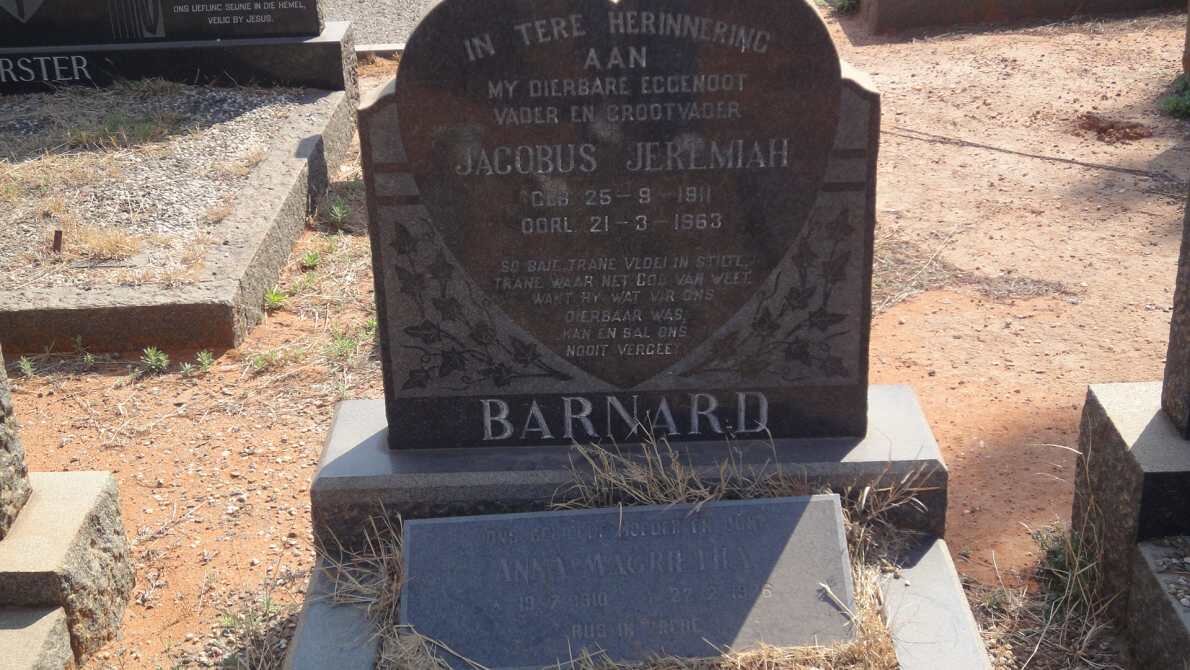 BARNARD Jacobus Jeremiah 1911-1963