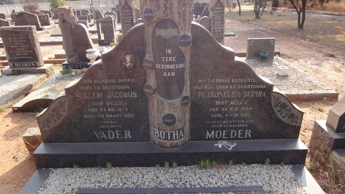 BOTHA Willem Jacobus 1879-1962 &amp; Petronella Sophia 1894-1961