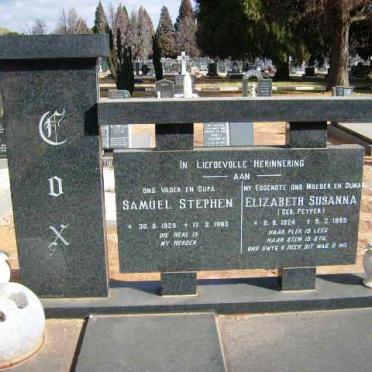 COX Samuel Stephen 1920-1993 &amp; Elizabeth Susanna PEYPER 1924-19?5