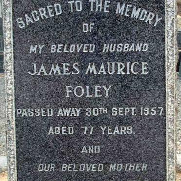 FOLEY James Maurice -1957 &amp; Ethel Eleanor - 1974