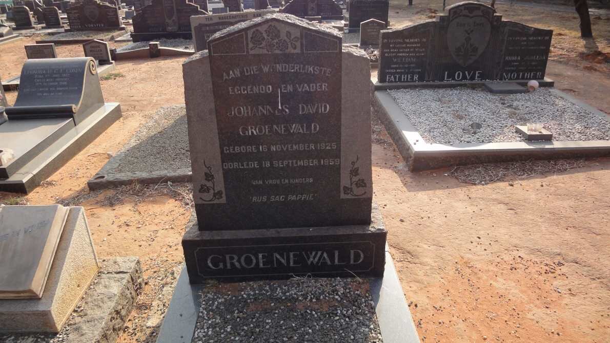 GROENEWALD Johannes David 1925-1959