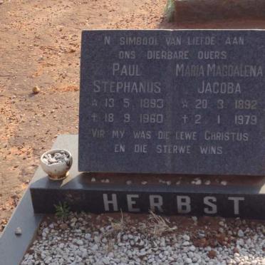 HERBST Paul Stephanus 1893-1960 &amp; Maria Magdalena Jacoba 1892-1979