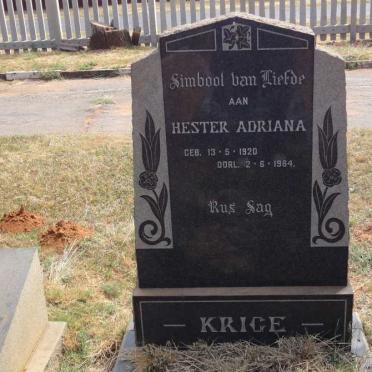 KRIGE Hester Adriana 1920-1984