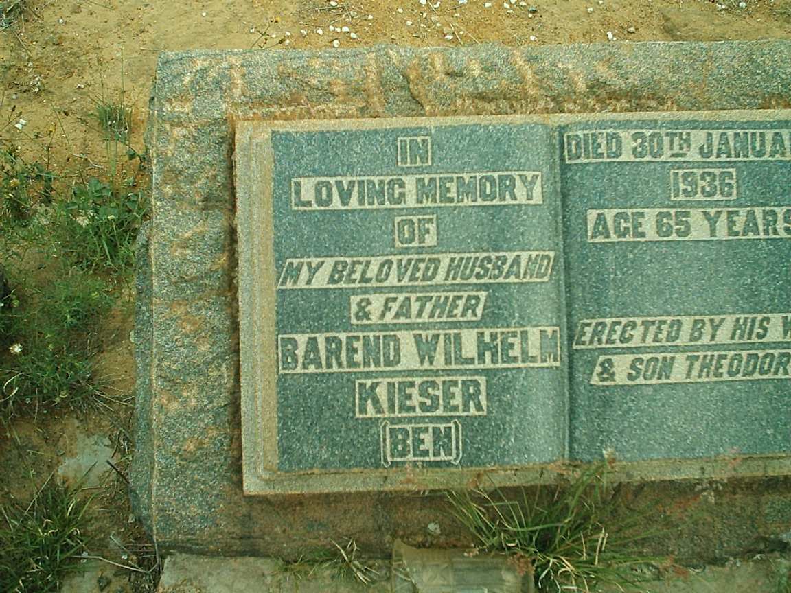 KIESER Barend Wilhelm -1936