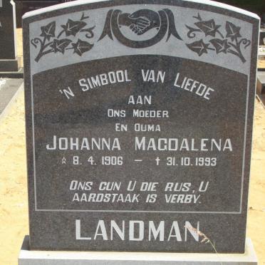 LANDMAN Johanna Magdalena 1906-1993