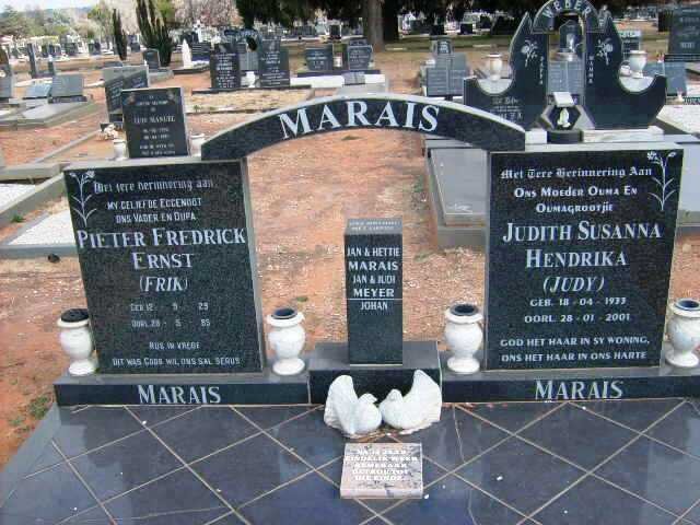 MARAIS Pieter Fredrick Ernst 1929-1985 &amp; Judith Susanna Hendrika 1933-2001