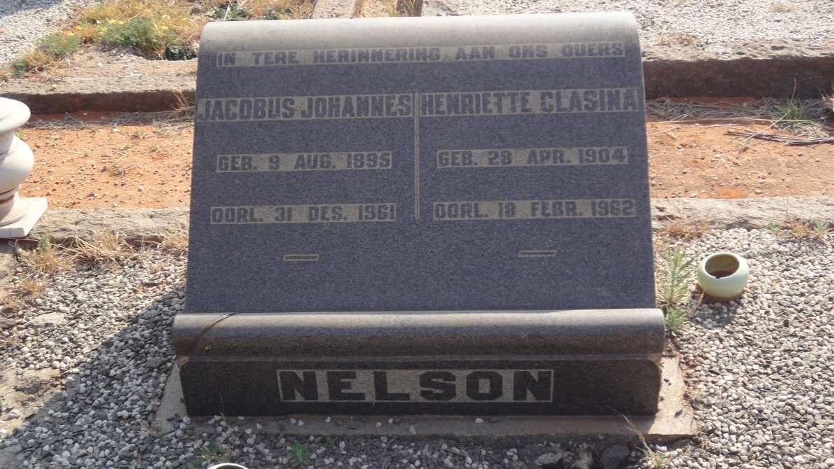 NELSON Jacobus Johannes 1895-1961 &amp; Henriette Clasina 1904-1962
