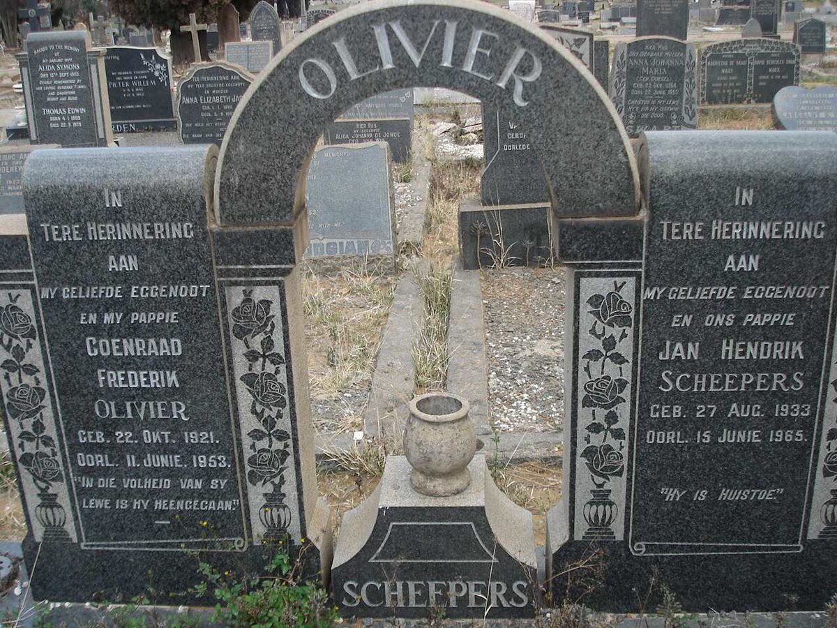 OLIVIER Coenraad Frederik 1921-1953 :: SCHEEPERS Jan Hendrik 1933-1965