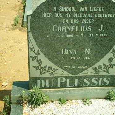 PLESSIS Cornelius J., du 1906-1977 &amp; Dina M. 1925-