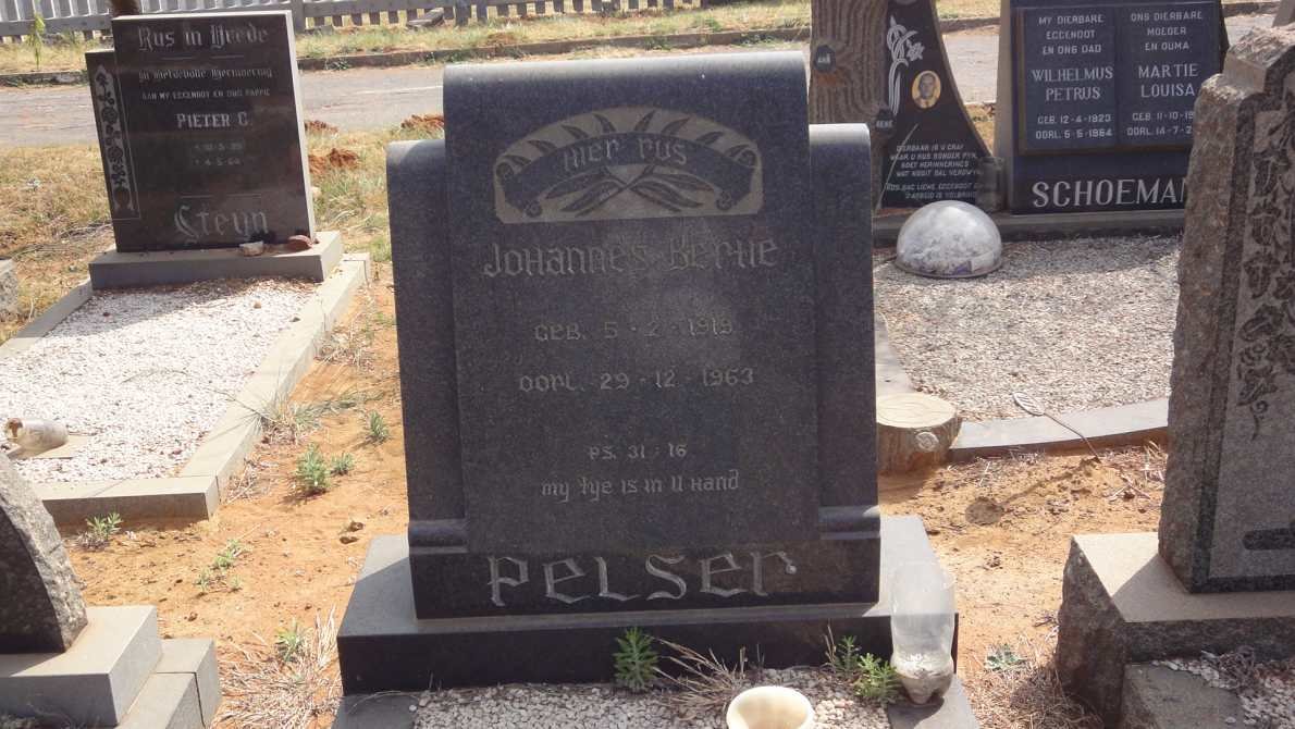 PELSER Johannes Bertie 1919-1963