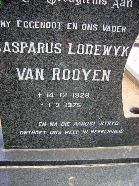 ROOYEN Casparus Lodewyk, van 1928-1975