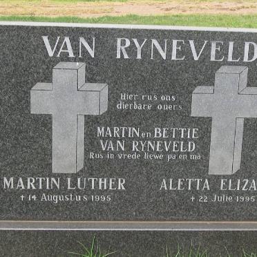 RYNEVELD Martin Luther, van -1995 &amp; Aletta Elizabeth -1995