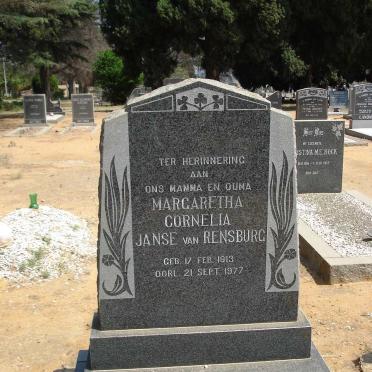 RENSBURG Margaretha Cornelia, Janse van 1913-1977