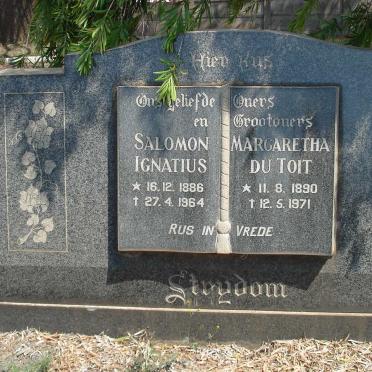 STRYDOM Salomon Ignatius 1886-1964 &amp; Margaretha DU TOIT 1890-1971