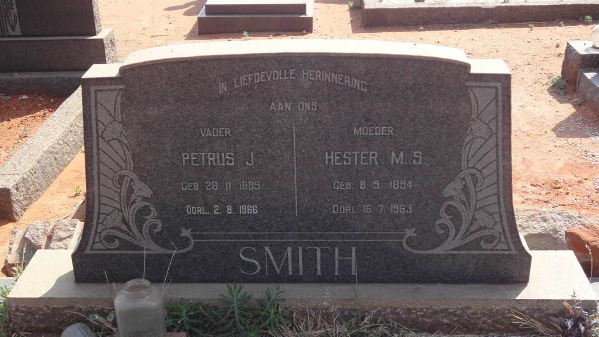 SMITH Petrus J. 1889-1966 &amp; Hester M.S. 1894-1963