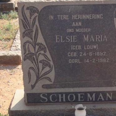 SCHOEMAN Elsie Maria nee LOUW 1892-1962