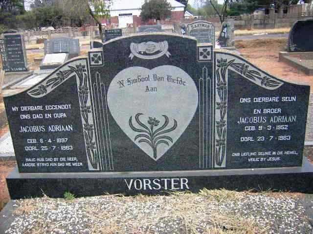 VORSTER Jacobus Adriaan 1897-1963 :: VORSTER Jacobus Adriaan 1952-1963