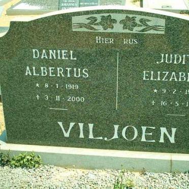 VILJOEN Daniel Albertus 1919-2000 &amp; Judith Elizabeth 1920-1977