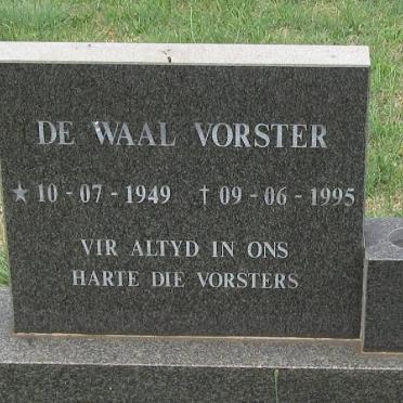VORSTER De Waal 1949-1995
