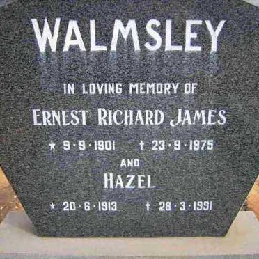 WALMSLEY Ernest Richard James 1901-1975 &amp; Hazel 1913-1991