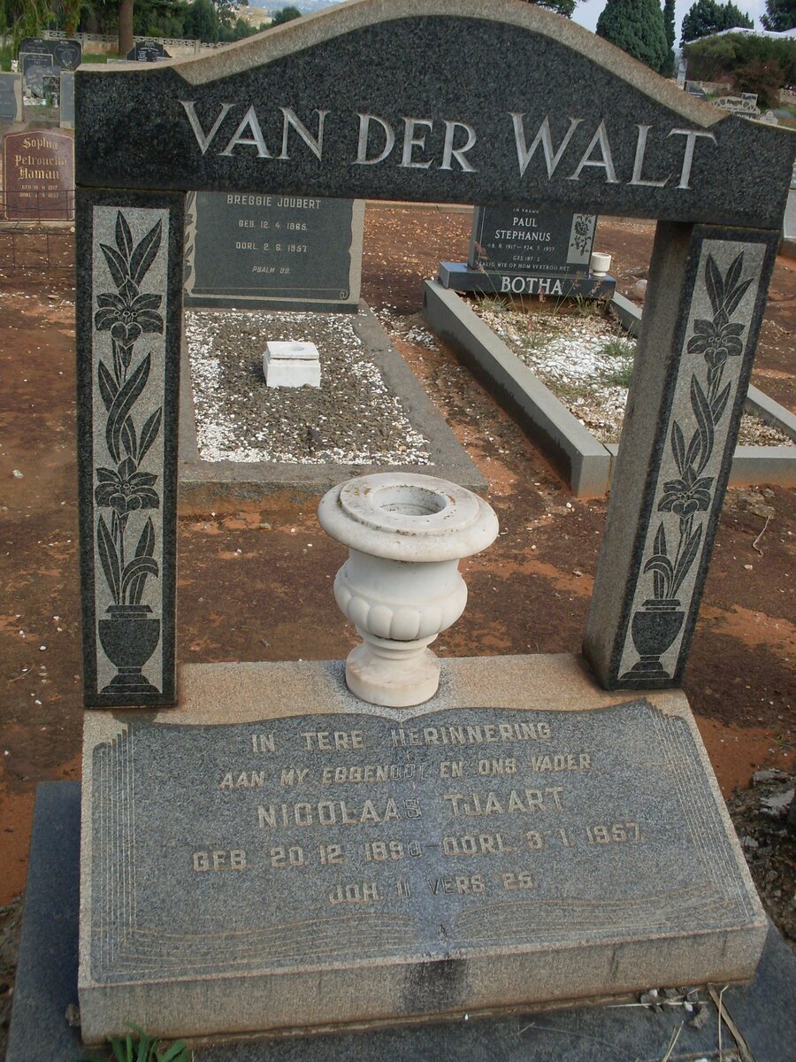 WALT Nicolaas Tjaart, van der 189?-1957