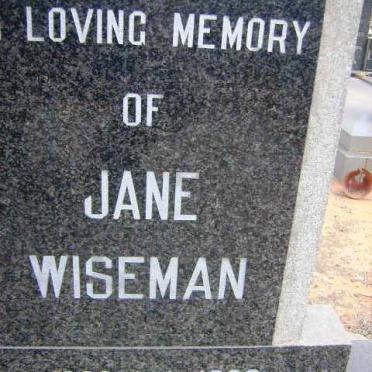 WISEMAN Jane 1898-1982