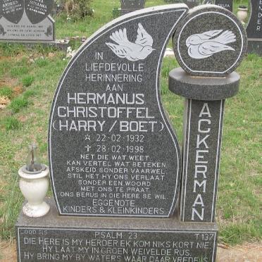 ACKERMAN Hermanus Christoffel 1932-1998