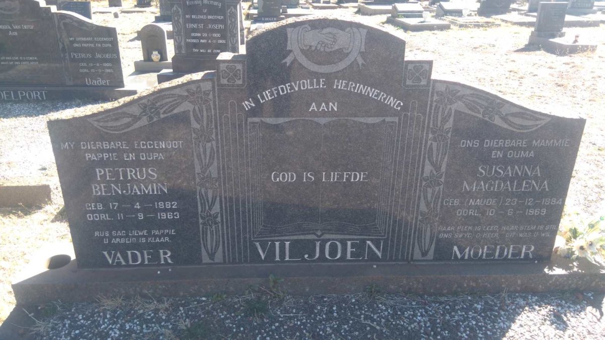 VILJOEN Petrus Benjamin 1882-1963 &amp; Susanna Magdalena NAUDE 1884-1969