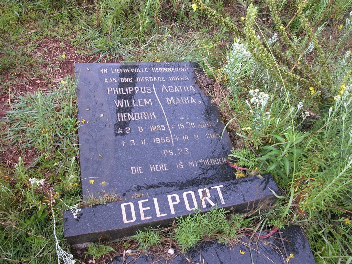 DELPORT Philippus Willem Hendrik 1885-1956 Agatha Maria 1885-1975