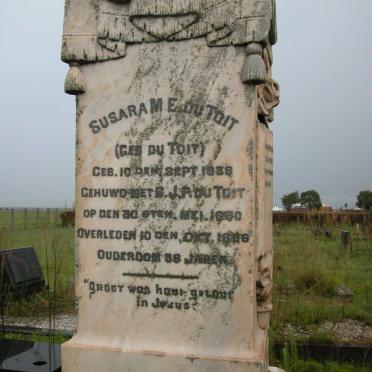 TOIT Simon Jurgens Petrus, du 1836-1908 &amp; Susara Maria Elizabeth DU TOIT 1838-1896