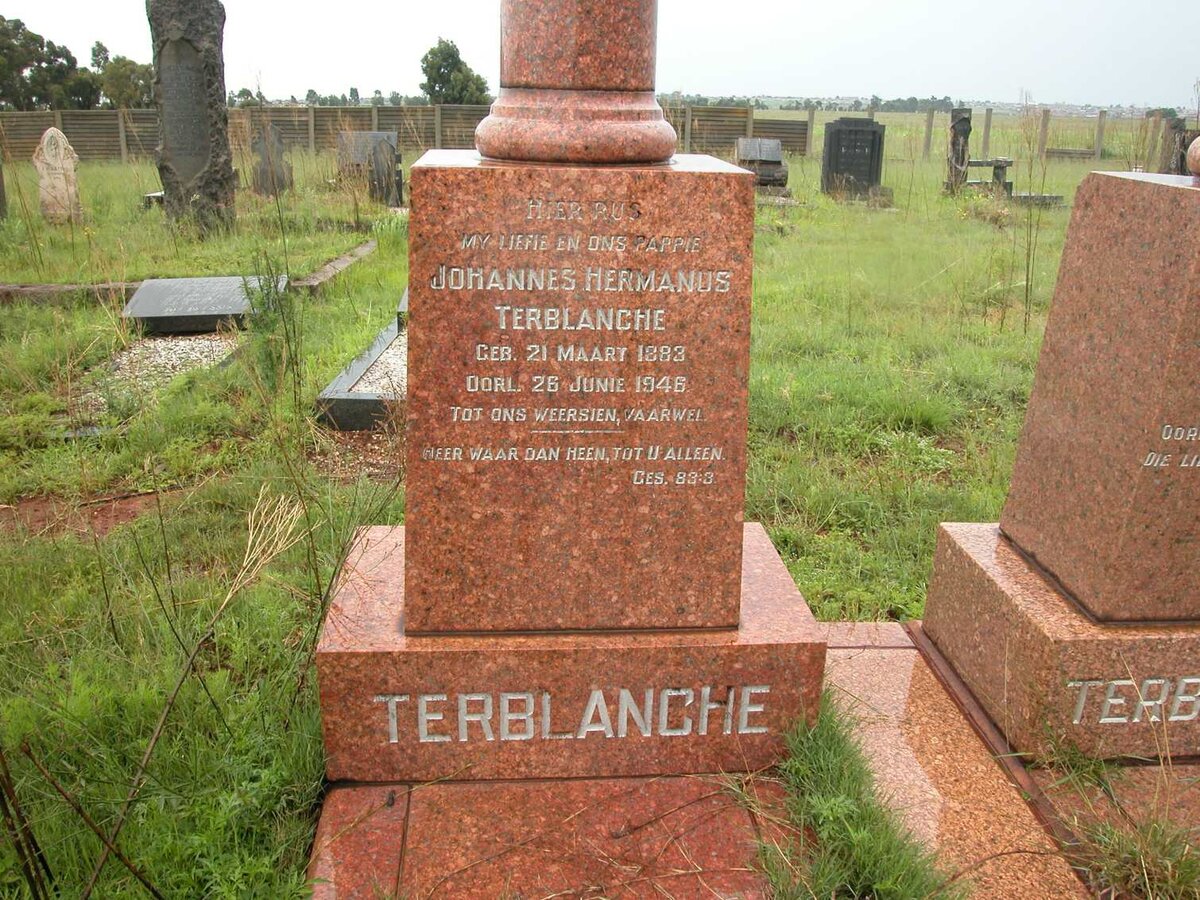 TERBLANCHE Johannes Hermanus 1883-1946