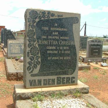 BERG Jeanettha Christina, van den 1876-1952