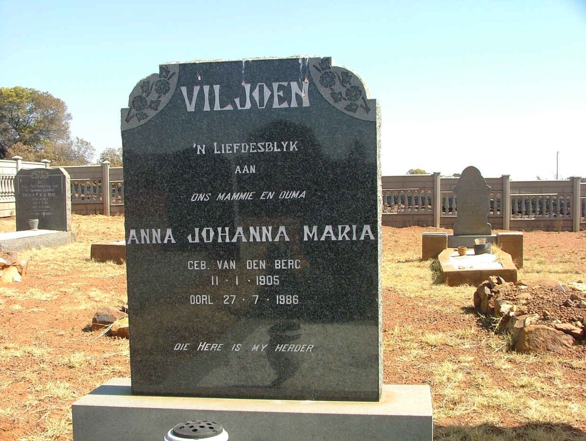 VILJOEN Anna Johanna Maria nee VAN DEN BERG 1905-1986