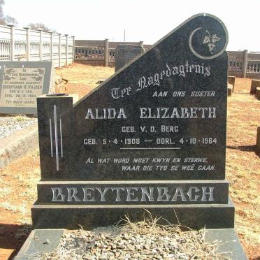 BREYTENBACH Alida Elizabeth nee V.D. BERG 1908-1964