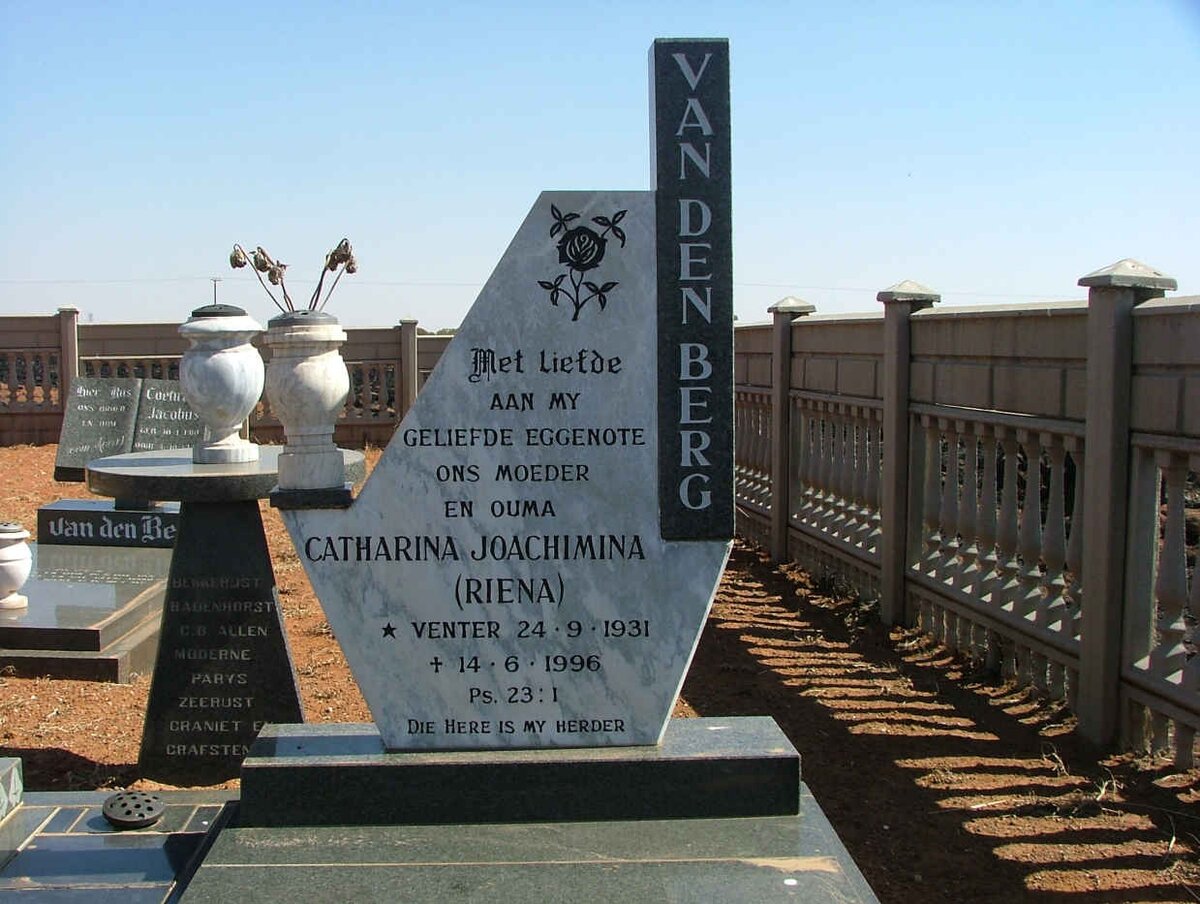 BERG Catharina Joachimina, van den nee VENTER 1931-1996