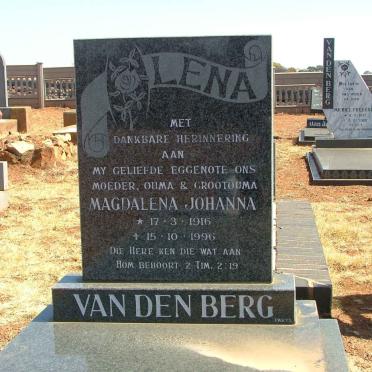 BERG Magdalena Johanna, van den 1916-1996