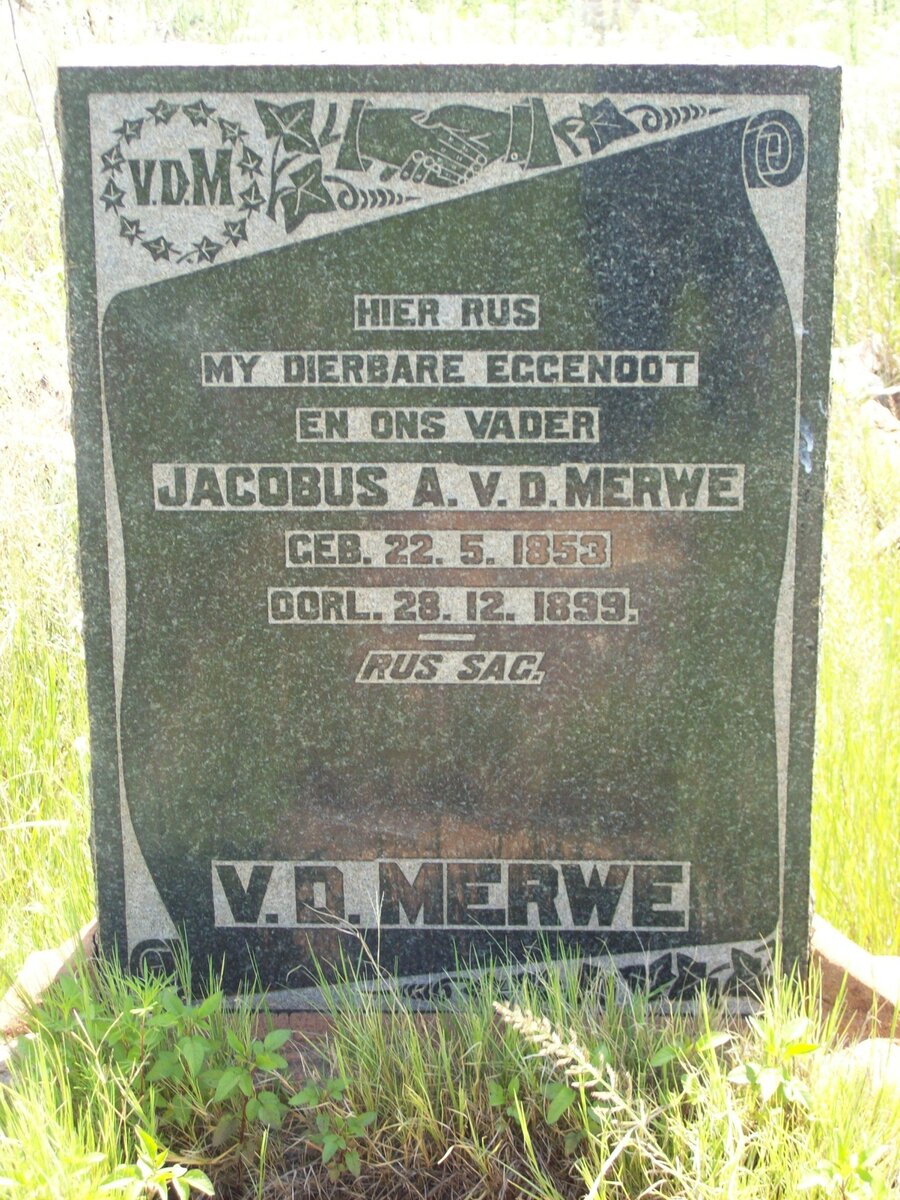 MERWE Jacobus A., v.d. 1853-1899