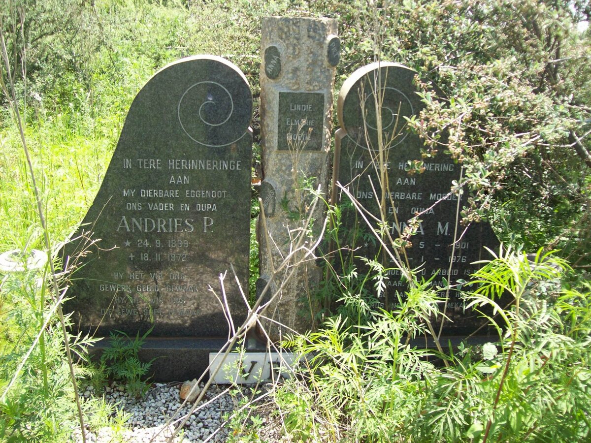 VREY Andries P. 1899-1972 &amp; Anna M. 1901-1976