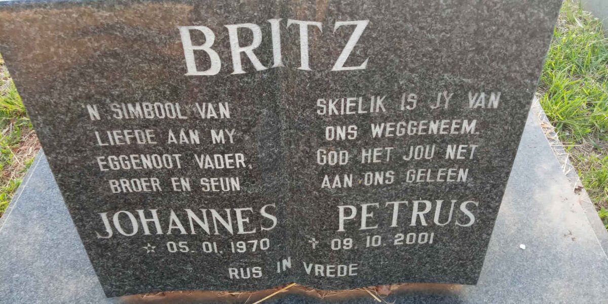 BRITZ Johannes Petrus 1970-2001