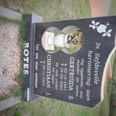 BOTES Christiaan J. 1935- &amp; Gertruida S. 1941-2002