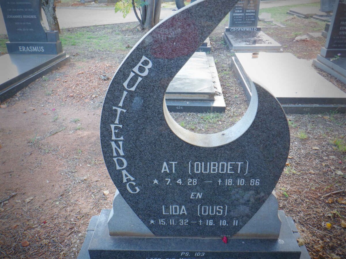 BUITENDAG At 1928-1986 &amp; Lida 1932-2011