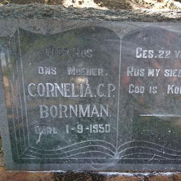 BORNMAN Cornelia C.P. -1950